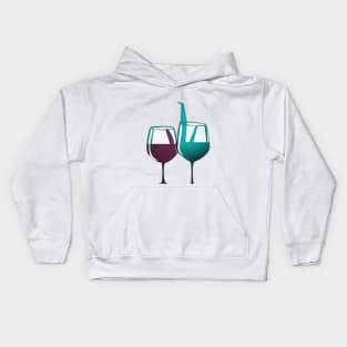 Elegant Wine Glass Duo - Minimalist Vino Art No. 660 Kids Hoodie